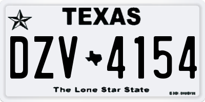 TX license plate DZV4154