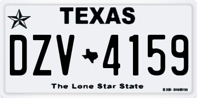 TX license plate DZV4159