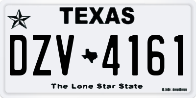 TX license plate DZV4161