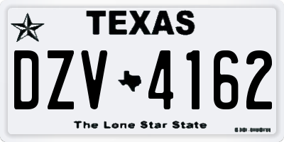 TX license plate DZV4162
