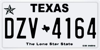 TX license plate DZV4164