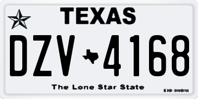 TX license plate DZV4168