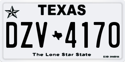 TX license plate DZV4170