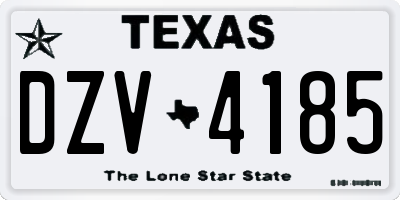 TX license plate DZV4185