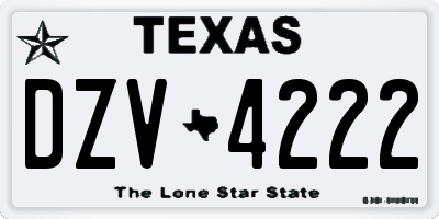 TX license plate DZV4222