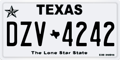 TX license plate DZV4242