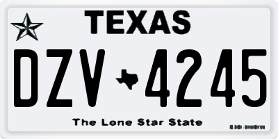 TX license plate DZV4245