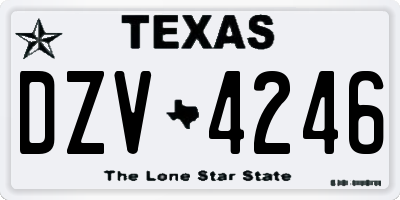 TX license plate DZV4246