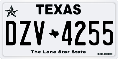 TX license plate DZV4255