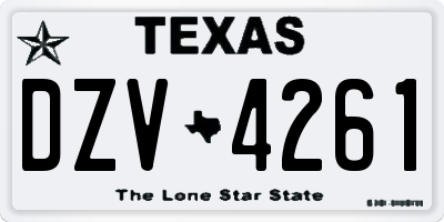 TX license plate DZV4261