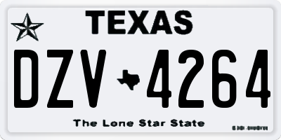 TX license plate DZV4264