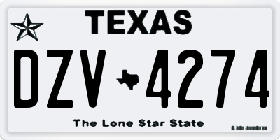 TX license plate DZV4274