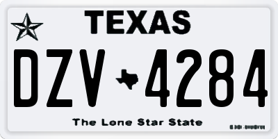 TX license plate DZV4284