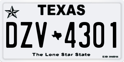 TX license plate DZV4301