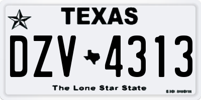 TX license plate DZV4313