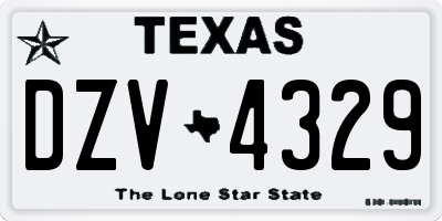 TX license plate DZV4329
