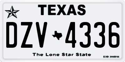 TX license plate DZV4336