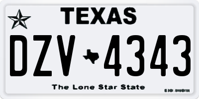 TX license plate DZV4343