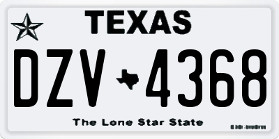 TX license plate DZV4368