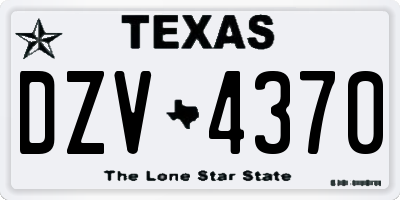 TX license plate DZV4370