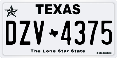 TX license plate DZV4375