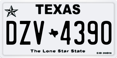 TX license plate DZV4390