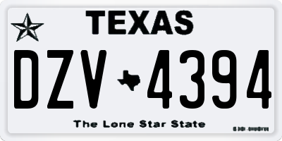 TX license plate DZV4394