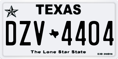 TX license plate DZV4404