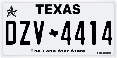 TX license plate DZV4414