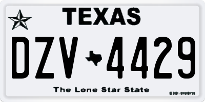 TX license plate DZV4429