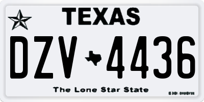 TX license plate DZV4436