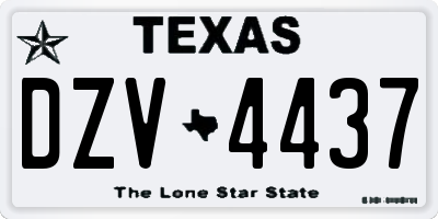 TX license plate DZV4437