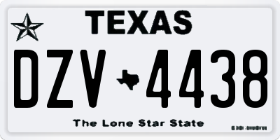 TX license plate DZV4438