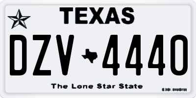 TX license plate DZV4440