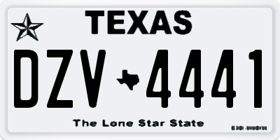 TX license plate DZV4441