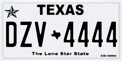 TX license plate DZV4444