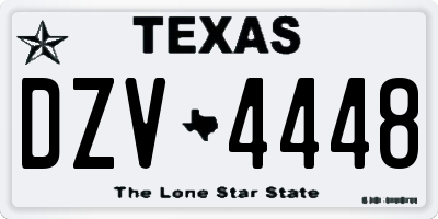 TX license plate DZV4448