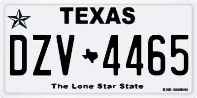 TX license plate DZV4465