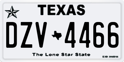 TX license plate DZV4466