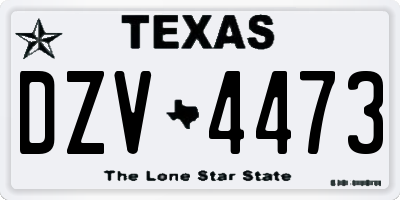 TX license plate DZV4473