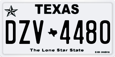 TX license plate DZV4480