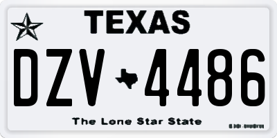 TX license plate DZV4486