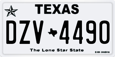TX license plate DZV4490