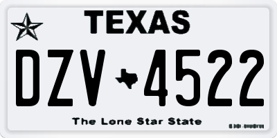 TX license plate DZV4522
