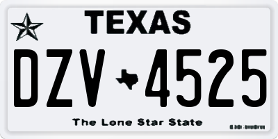 TX license plate DZV4525