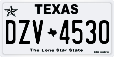 TX license plate DZV4530