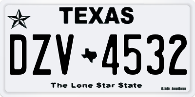 TX license plate DZV4532