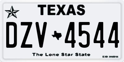 TX license plate DZV4544
