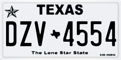 TX license plate DZV4554