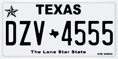TX license plate DZV4555